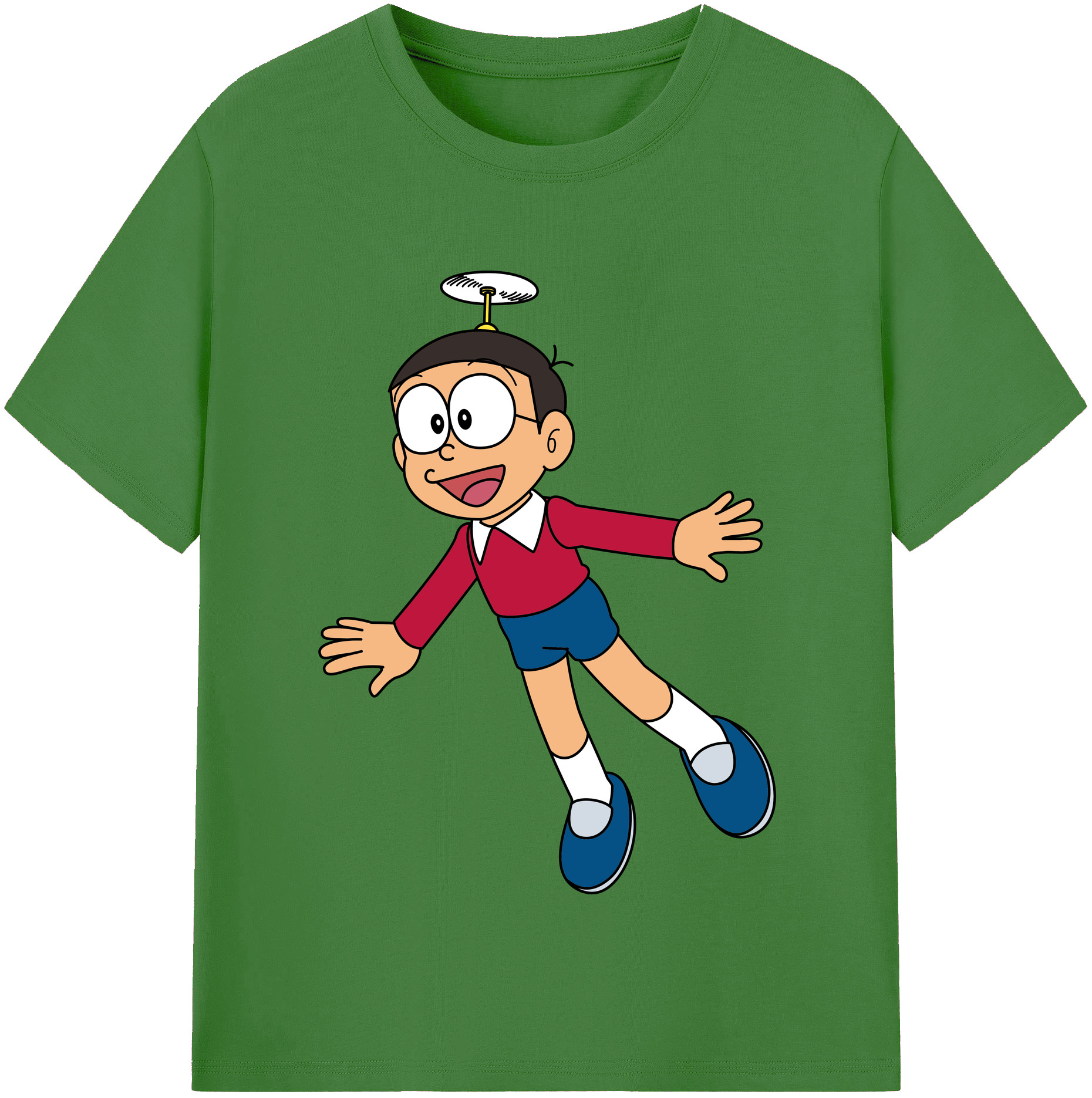 （画像用） ドラえもん 野比 のび太 Doraemon Nobita Nobi レディースカジュアルプリントTシャツ（綿100％）